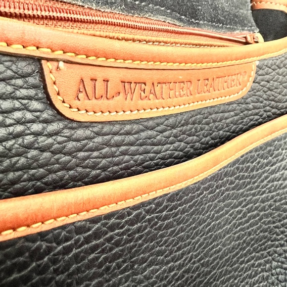 Dooney & Bourke Black Tan All Weather Pebbled Leather Crossbody Saddle Bag USA - Picture 8 of 16